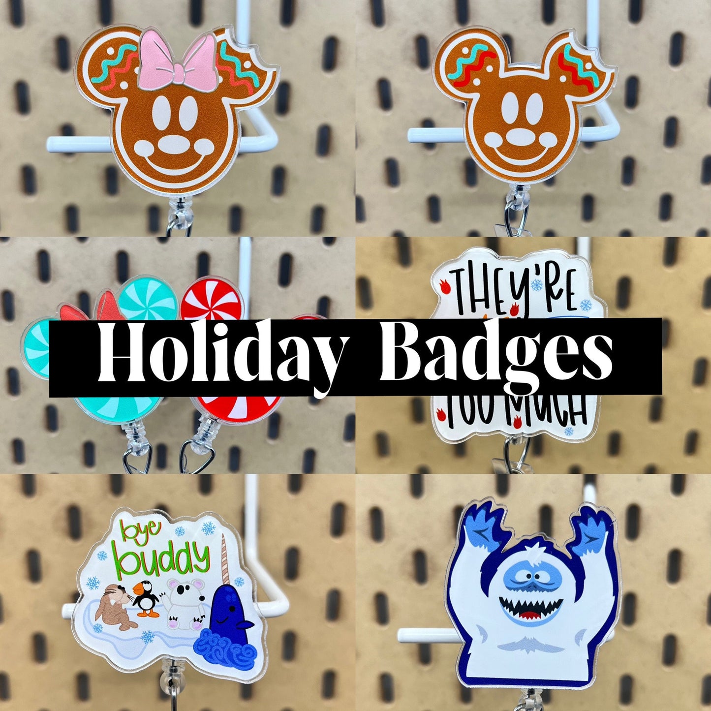 Holiday badge reels, id badge holder, id holder, nurse badge reel, nurse gift, teacher gift, doctor gift, badge holder, badge reel nursing