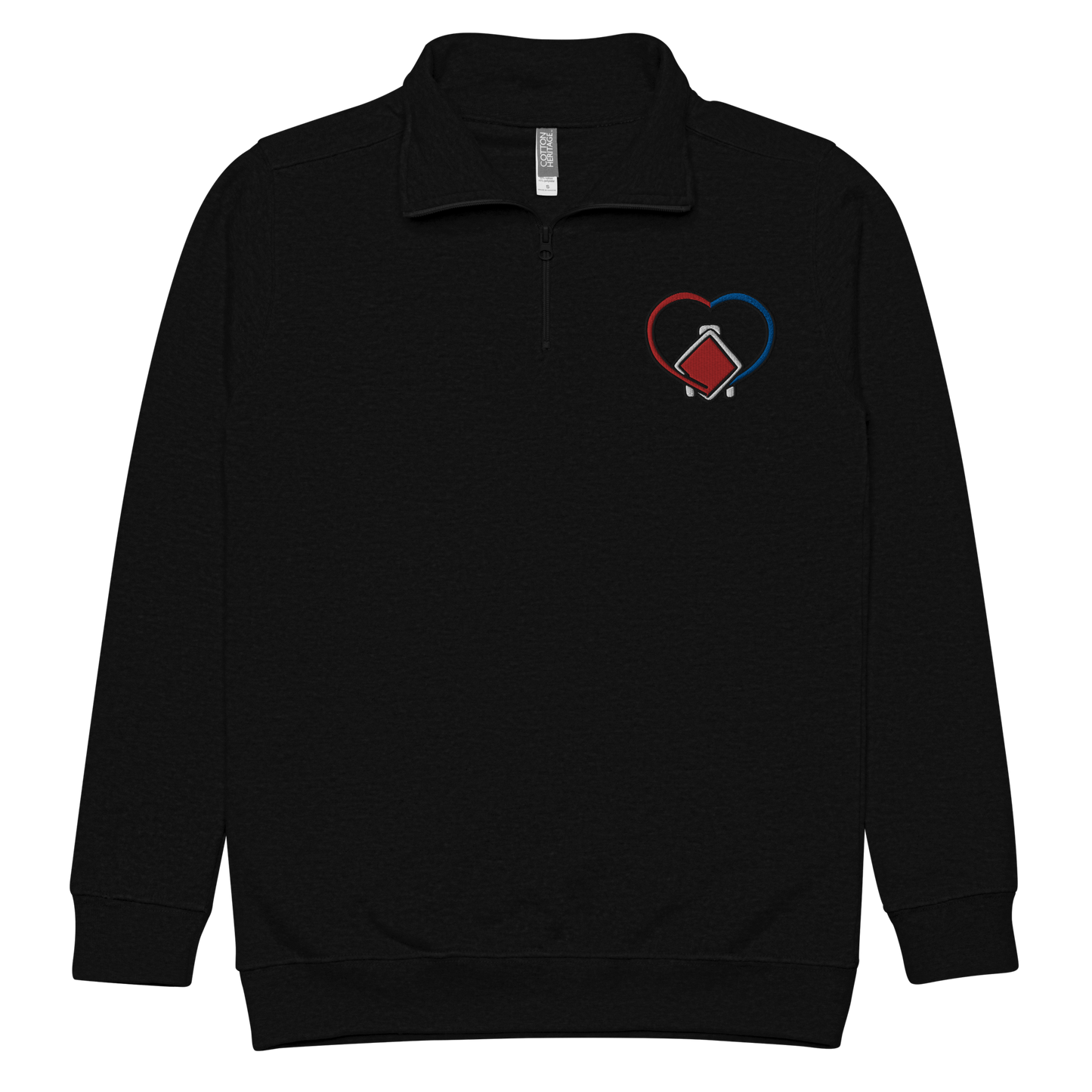 ECMO Heart Embroidered Unisex Fleece Pullover