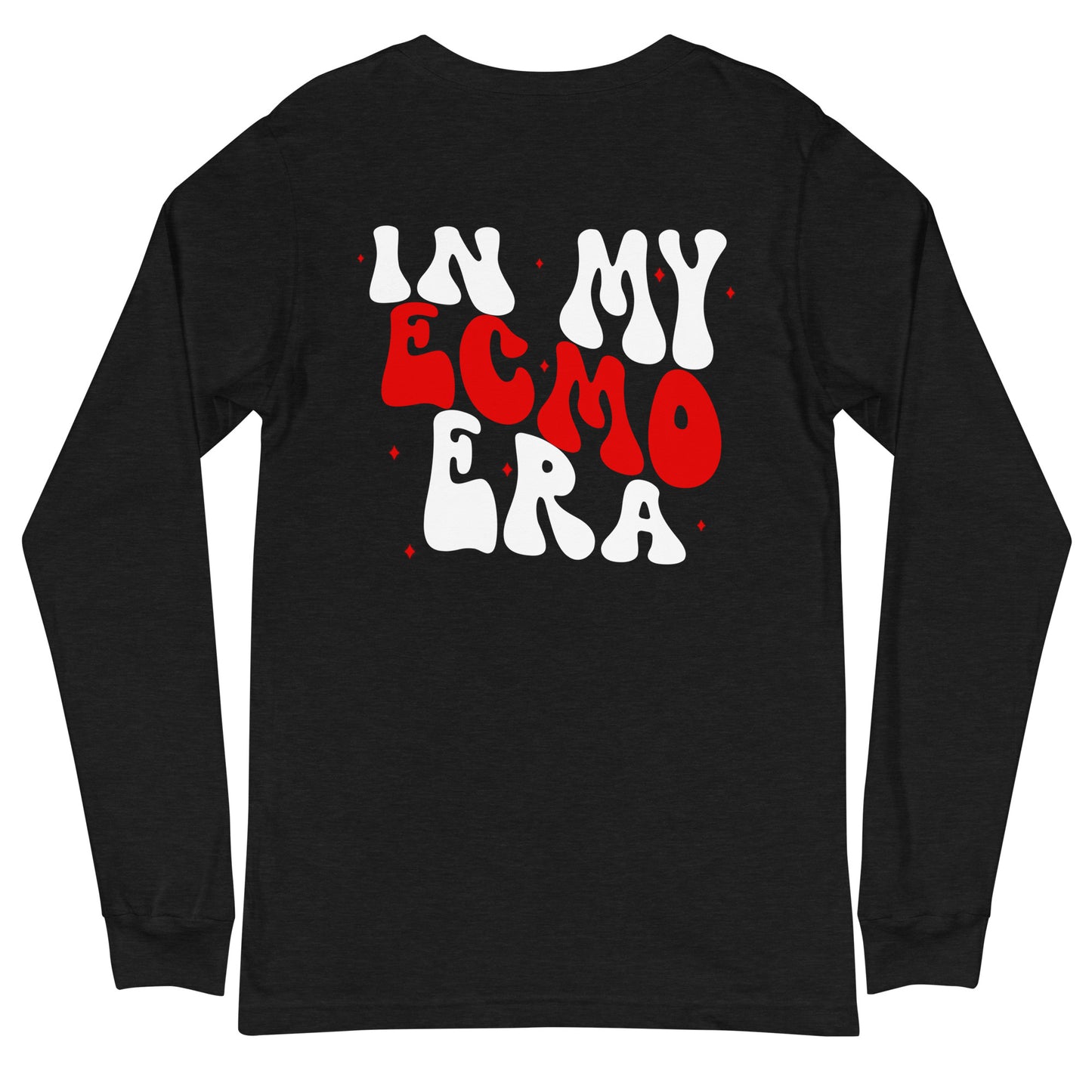 In My ECMO Era red and white (back print) Unisex Long Sleeve Tee