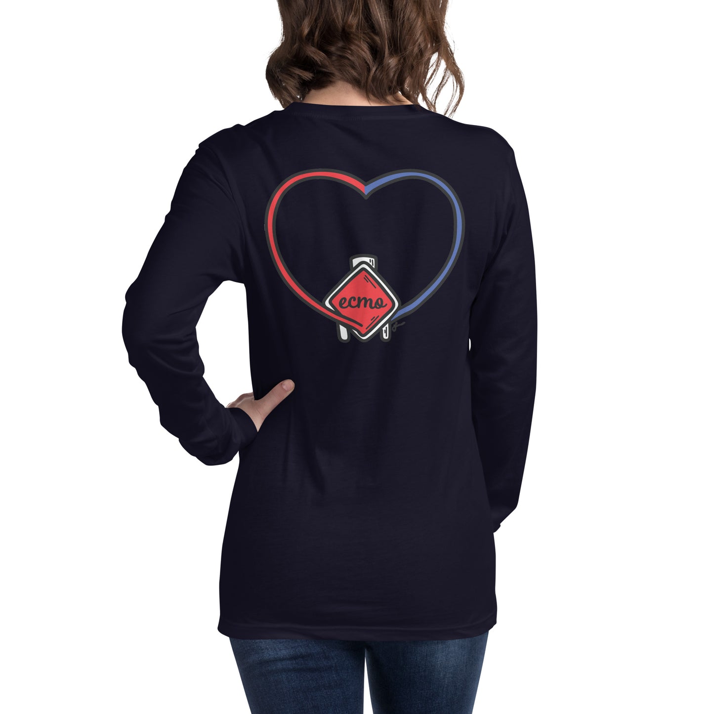 ECMO Heart *Back* Unisex Long Sleeve Tee