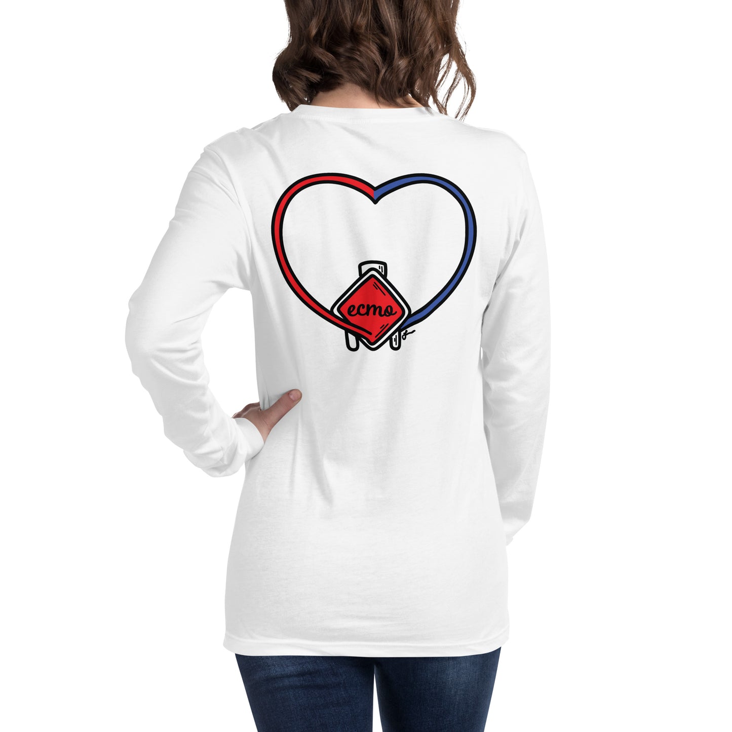 ECMO Heart *Back* Unisex Long Sleeve Tee