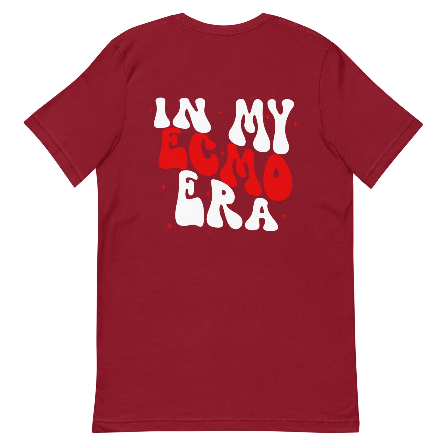 In My ECMO Era red and white (back print) Unisex t-shirt