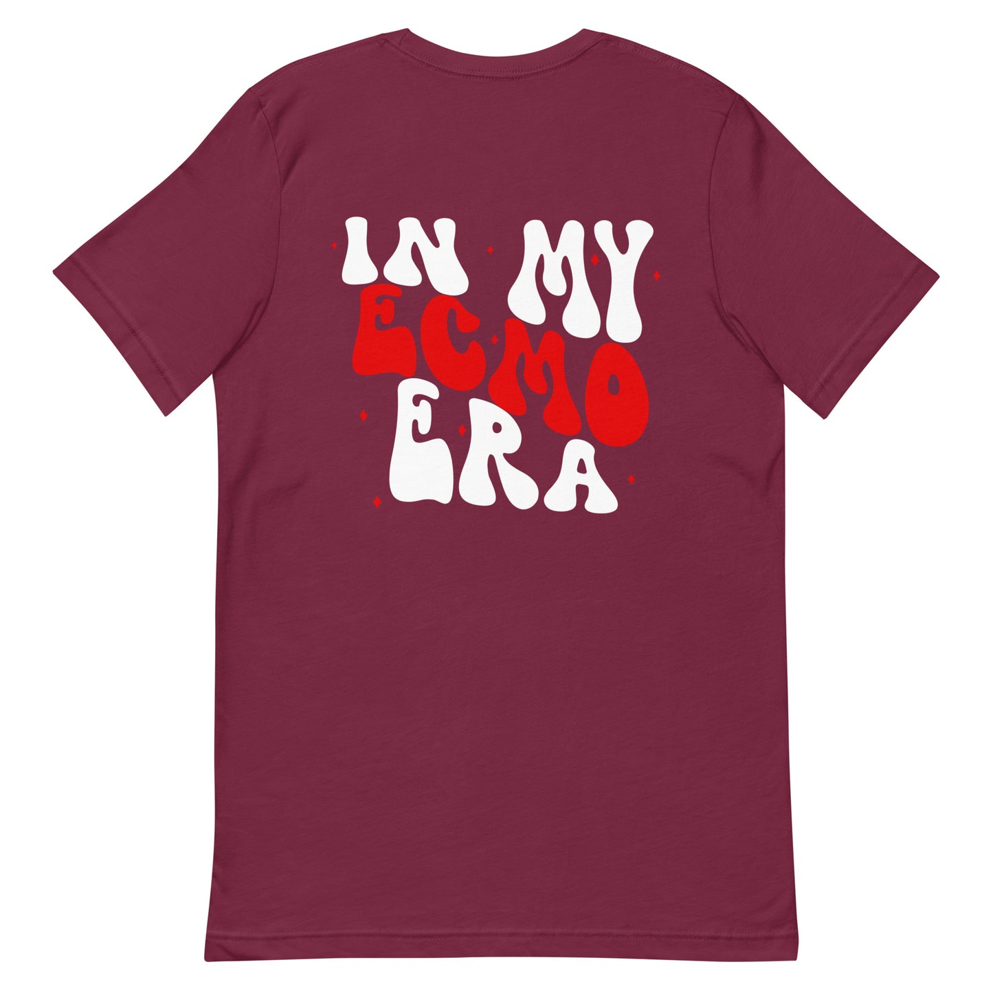 In My ECMO Era red and white (back print) Unisex t-shirt