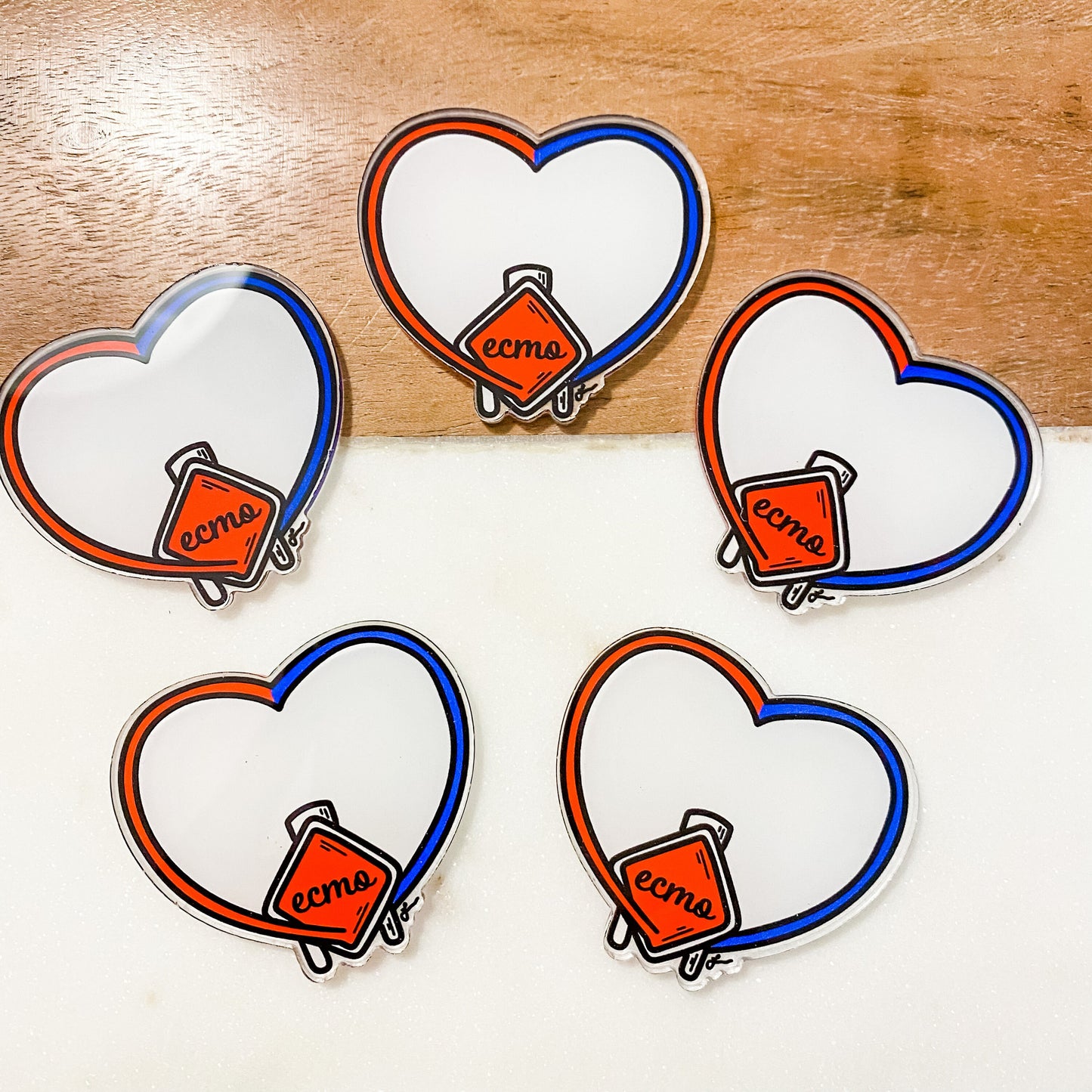 ECMO Heart Badge Reel, badge holder, badge reel, nurse badge reel, nurse gift, doctor gift, thank you gift, id holder, id badge holder
