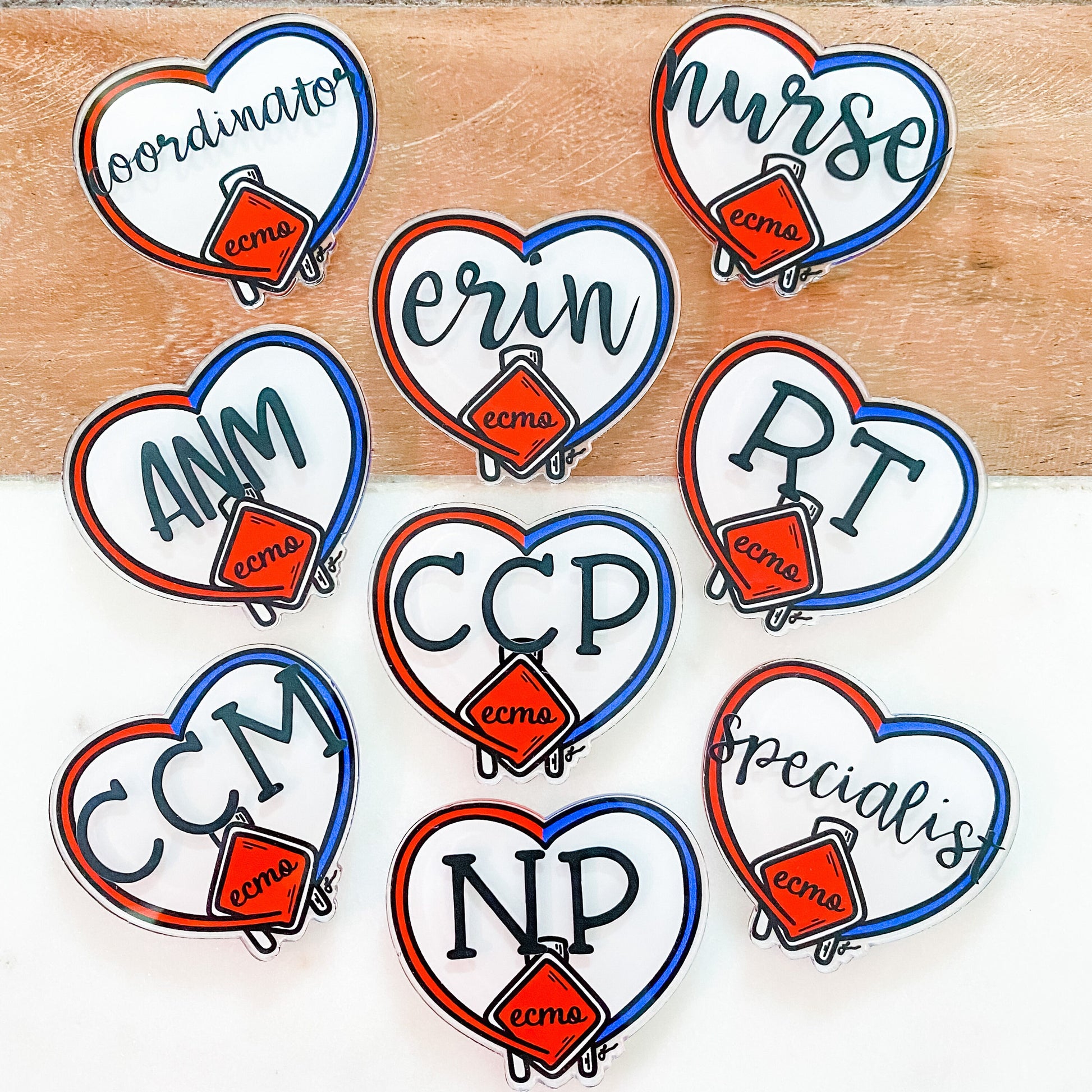 ECMO Heart Badge Reel, badge holder, badge reel, nurse badge reel, nurse gift, doctor gift, thank you gift, id holder, id badge holder