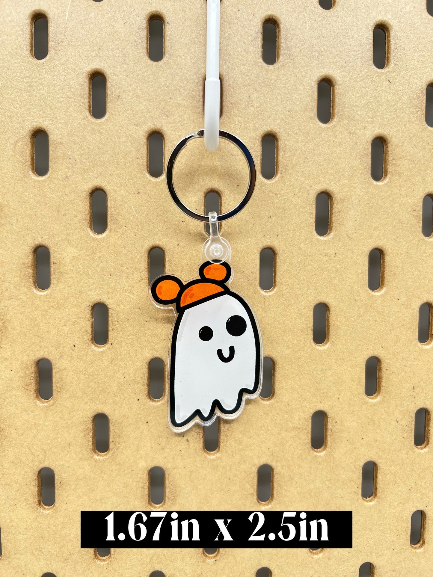 Spooky Ghost Keychain Seconds / Theme Park Ghost / Not So Scary / Halloween Keychain / Not So Scary Keychain / Ghost Keychain /