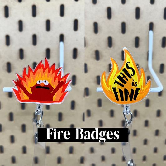 Flame Meme Badge Reel, id badge holder, id holder, nurse badge reel, nurse gift, teacher gift, doctor gift, badge holder, badge reel nursing